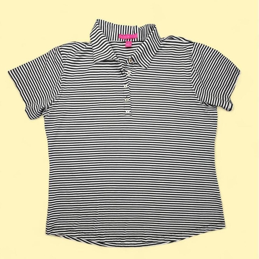 Peter Millar Women's Striped Polo Size M. 100% cotton made in Korea